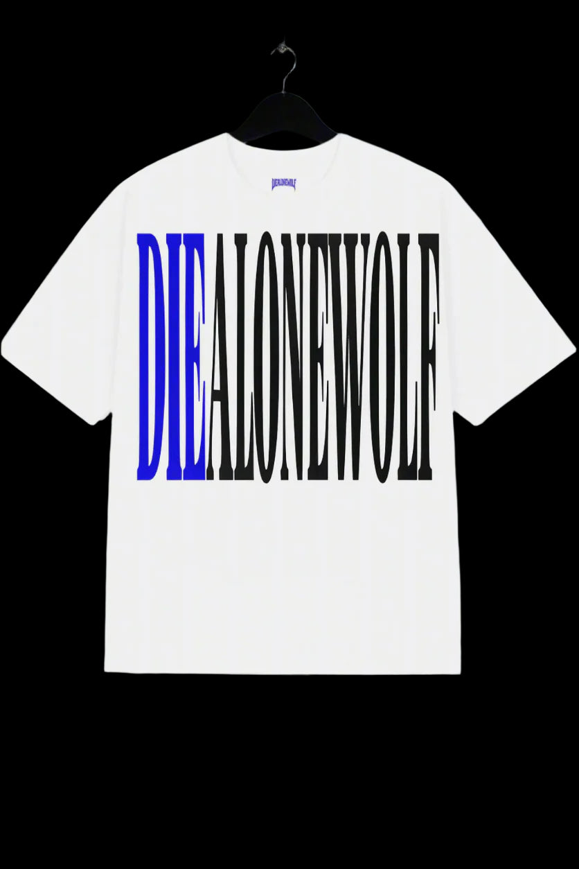 “DIE COLD” DIEALONEWOLF® Oversized T-Shirt (WHITE)