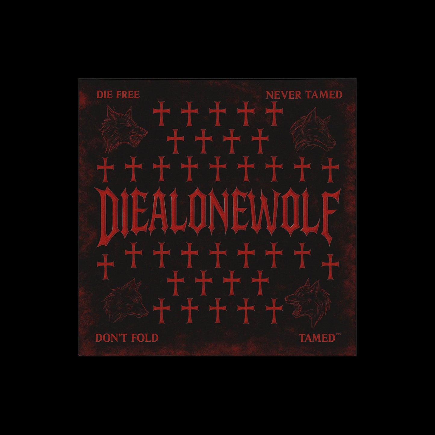 CRIMSON CROSS GRID BANDANA