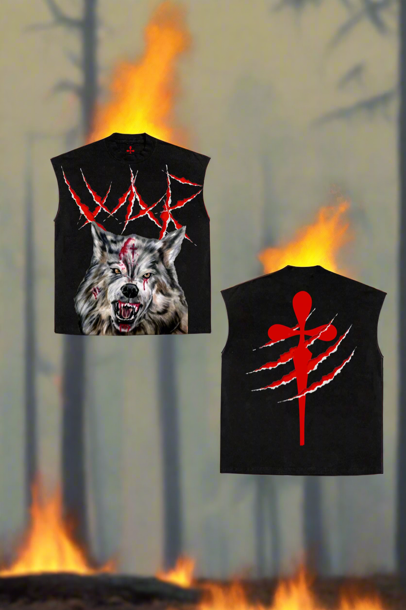 WAR WOLF (WAR) SLEEVELESS TEE (B)