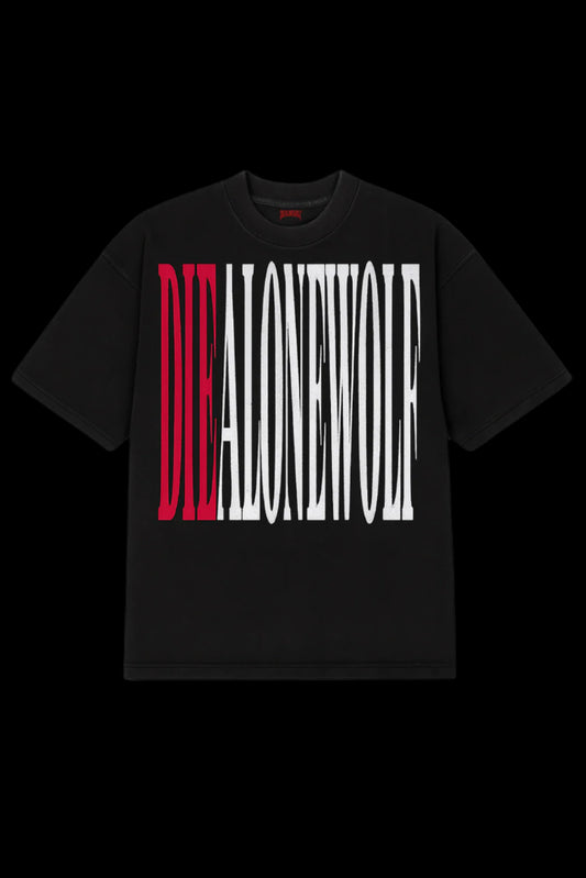 “DIE RED” DIEALONEWOLF® OVERSIZED T-Shirts (BLACK)