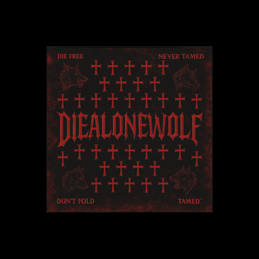 CRIMSON CROSS GRID BANDANA