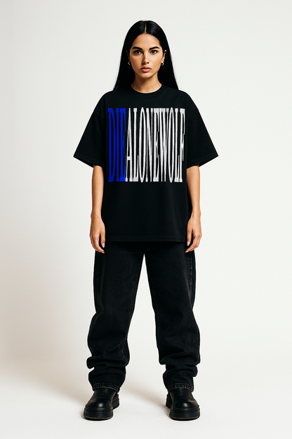 “DIE COLD” DIEALONEWOLF® OVERSIZED T-Shirts (BLACK)