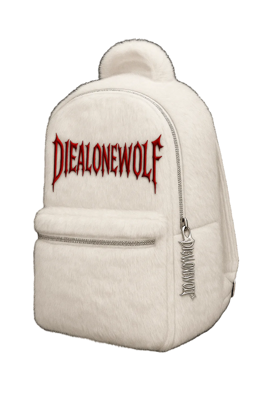 DIEALONEWOLF® — “FUR ARMOR: BONE WHITE” BACKPACK