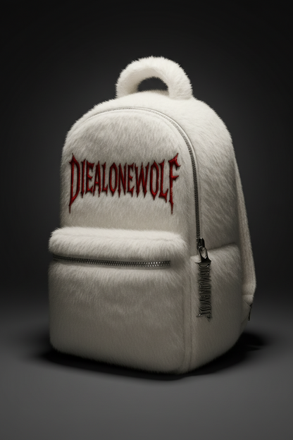 DIEALONEWOLF® — “FUR ARMOR: BONE WHITE” BACKPACK