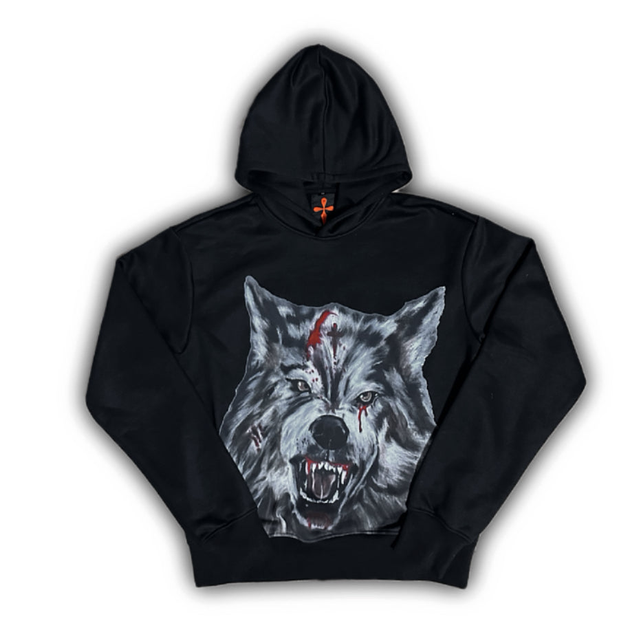 WAR WOLF HOODIE (Black)