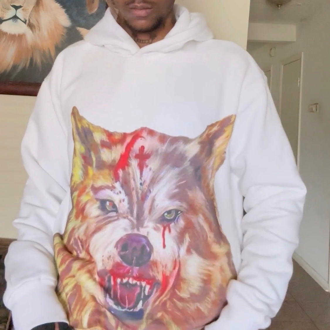 WAR WOLF HOODIE (White)