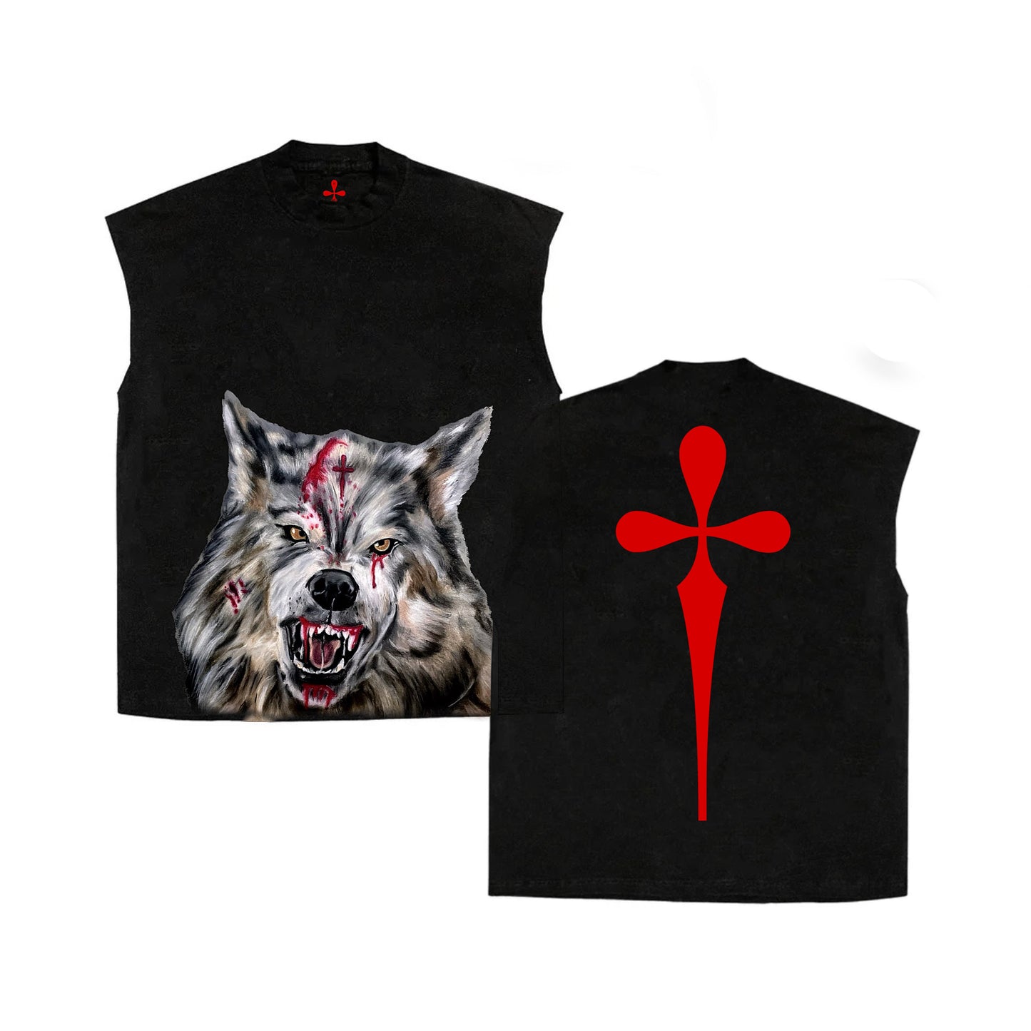 WAR WOLF SLEEVELESS TEES (Black)