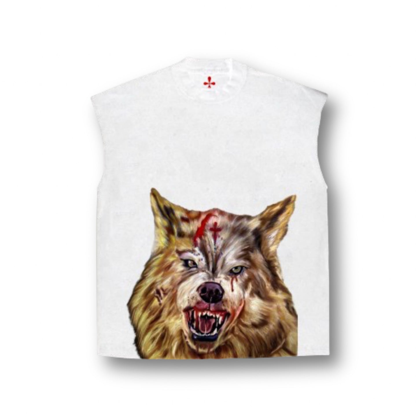 WAR WOLF SLEEVELESS TEES (White)