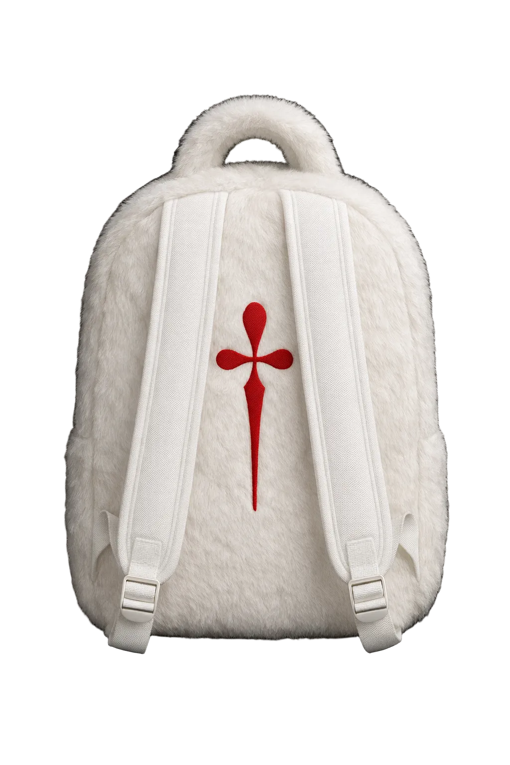 DIEALONEWOLF® — “FUR ARMOR: BONE WHITE” BACKPACK