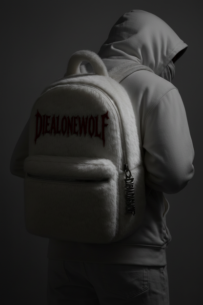 DIEALONEWOLF® — “FUR ARMOR: BONE WHITE” BACKPACK
