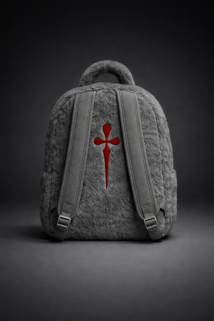 DIEALONEWOLF® — “FUR ARMOR: GREY HOWL” BACKPACK