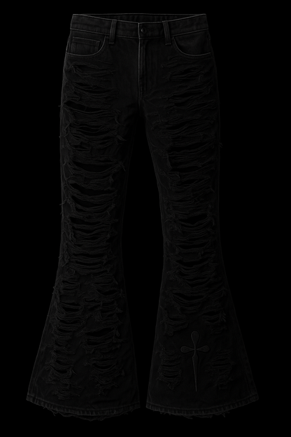 “ONYX CHAOS” FLARE DENIM